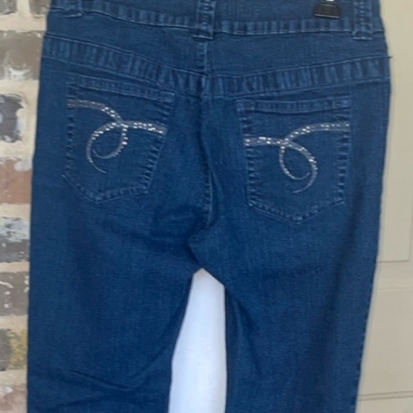 Fashion Nova VSX Straight Leg Jeans Dark Wash Embellished Pocket Jeans Size 4 - Picture 10 of 10